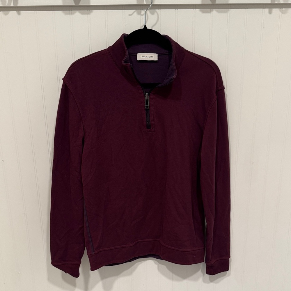 Bugatchi Maroon Half-Zip Sweater
